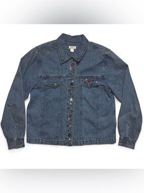 C & B Star Embroidered Denim Jacket Americana Y2K Womens Size Small